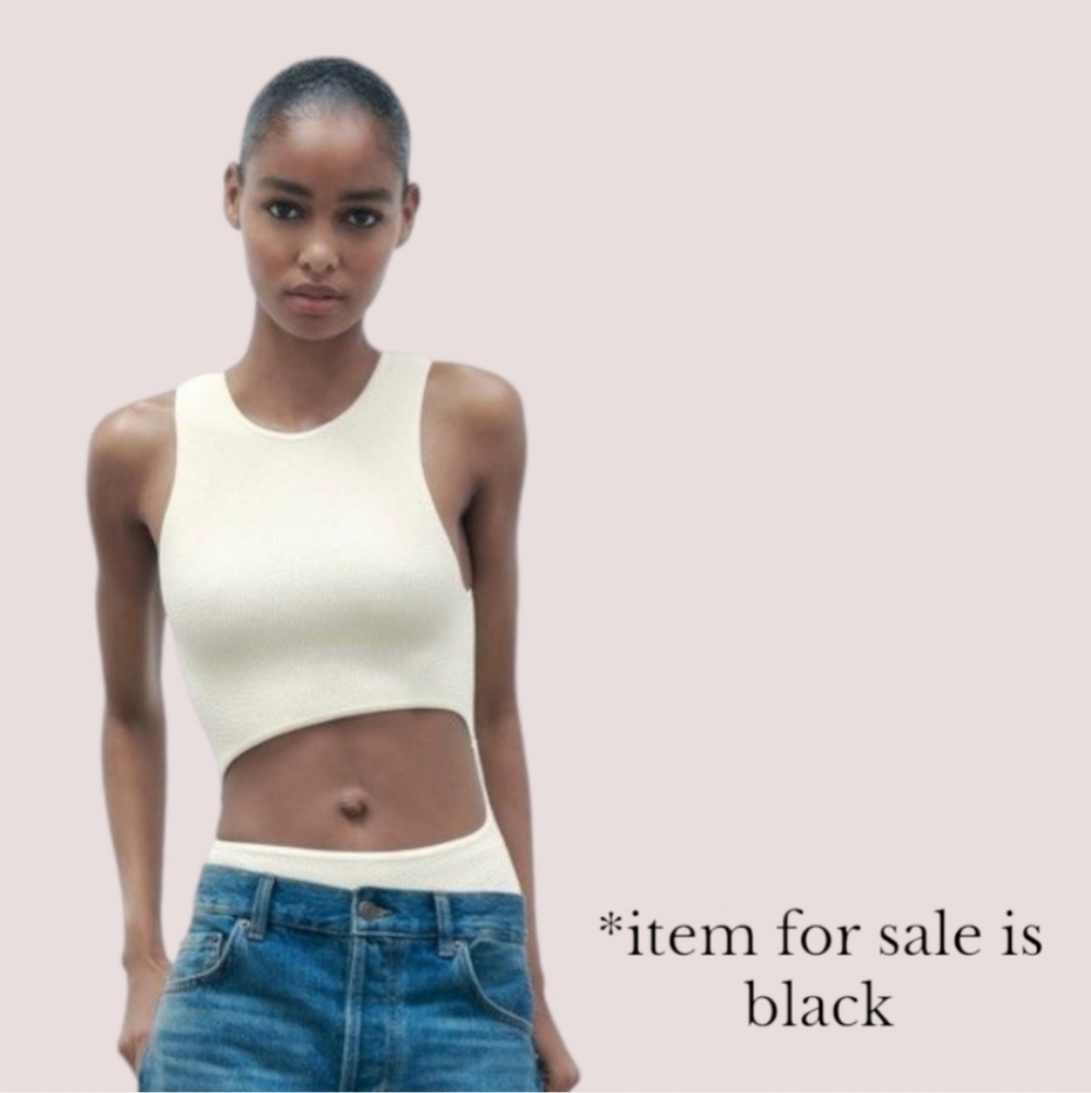 🖤 Zara Limitless Contour Cut Out High Neck Sleeveless Bodysuit, M/L, NWT